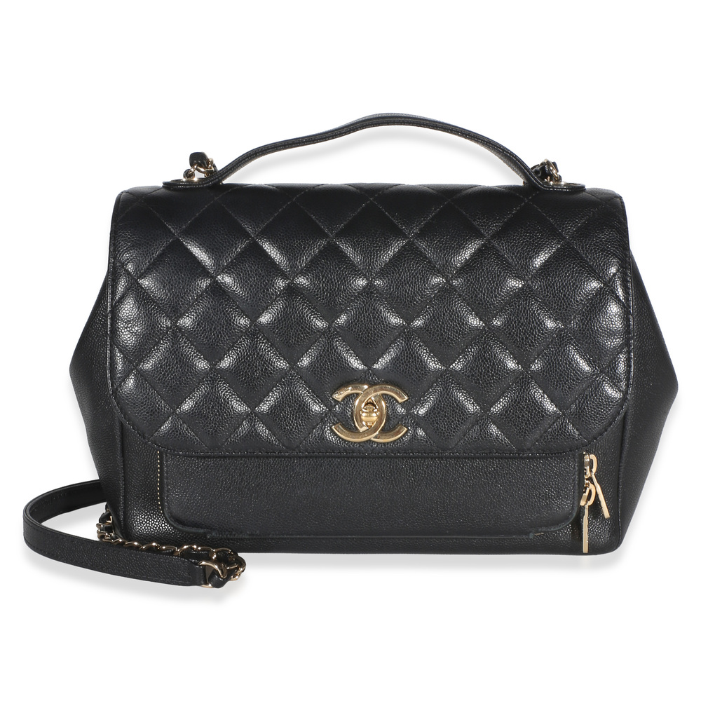Chanel Black Quilted Caviar Large Business Affinity Flap Bag